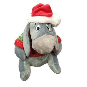 Disney Store Eeyore 12" Christmas Holiday Plush Stuffed Toy Collectible London